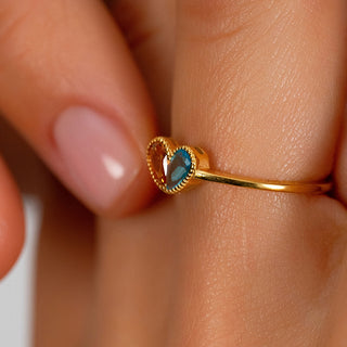 Heart Birthstone Promise Ring
