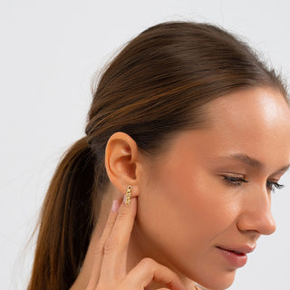 Gold Chain Link Stud Earrings