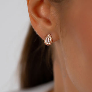 Sunburst Teardrop Stud Earrings
