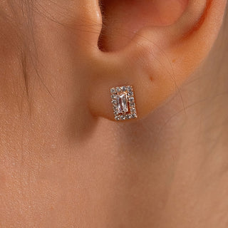 Art Deco Inspired Jewelry - Baguette Stud Earrings