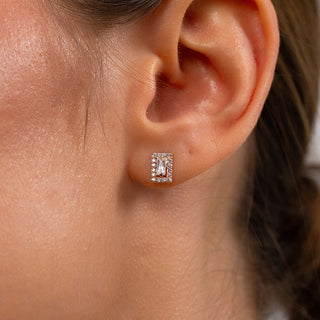 Art Deco Inspired Jewelry - Baguette Stud Earrings