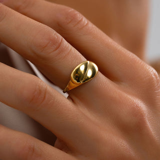 Sculptural Gold Dome Ring - Modern Statement Ring