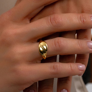 Sculptural Gold Dome Ring - Modern Statement Ring