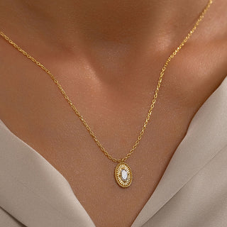 Eternal Glow Oval Stone Necklace