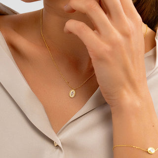 Eternal Glow Oval Stone Necklace
