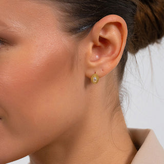 Vintage Inspired Gold Oval Stud Earrings