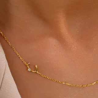 Custom Initial Birthstone Necklace