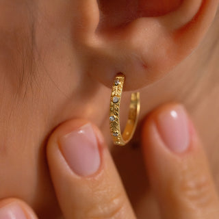 Personcalized Birthstone Hoop Earrings