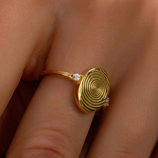 Custom Fingerprint Ring -  Memorial Jewelry