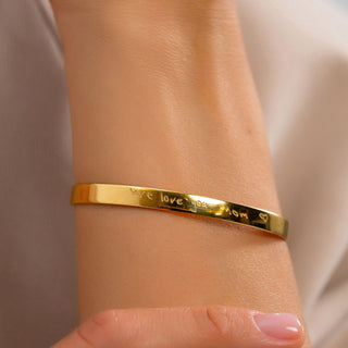 Actual Handwriting Cuff Bracelet - Custom Engraved Jewelry
