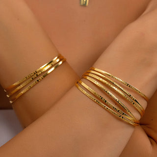 Inspirational Gold Cuff Bracelet - Stacking Affirmation Jewelry