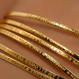 Inspirational Gold Cuff Bracelet - Stacking Affirmation Jewelry