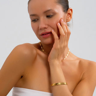 Inspirational Gold Cuff Bracelet - Stacking Affirmation Jewelry