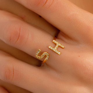 Gold Personalized Initial Ring