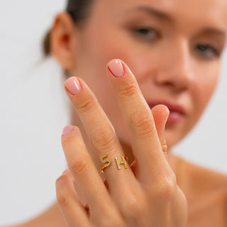 Gold Personalized Initial Ring