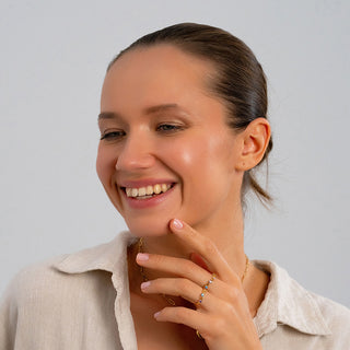 Nature İnspired Birthstone Ring - Gold Personalized Jewelry