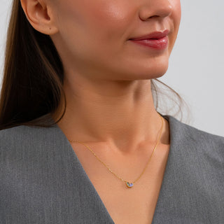 Couples Birthstone Heart Necklace