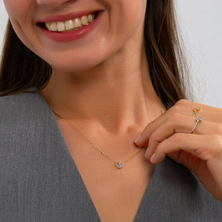 Couples Birthstone Heart Necklace