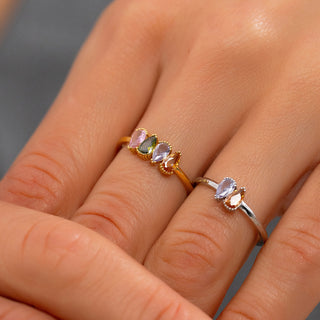 Pear Cut Birthstone Ring Family Jewelry