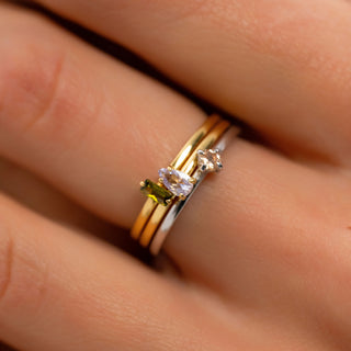 Birthstone Stacking Ring - Custom Gold, Silver, Rose Gold
