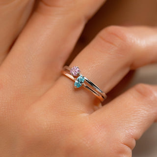 Birthstone Stacking Ring - Custom Gold, Silver, Rose Gold