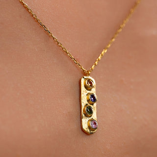 Vertical Birthstone Bar Necklace