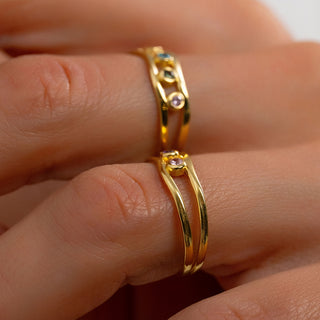 Multi Birthstone Family Ring - Custom Gold, Silver or Rose Gold