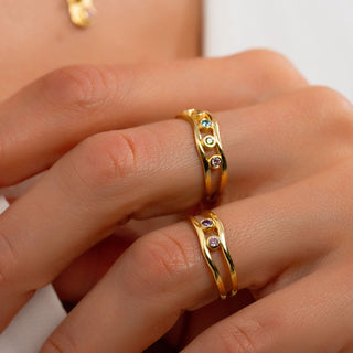 Multi Birthstone Family Ring - Custom Gold, Silver or Rose Gold