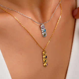 Vertical Birthstone Bar Necklace