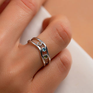 Multi Birthstone Family Ring - Custom Gold, Silver or Rose Gold