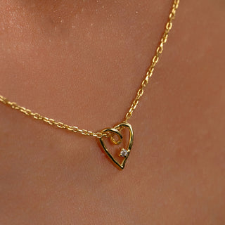 Heart Necklace with Diamond