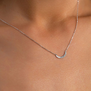 Silver Crescent Necklace