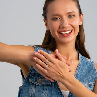 Textured Silver Band Ring - Minimal Wedding Band