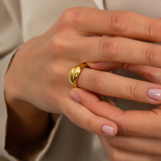 Sculptural Gold Dome Ring - Modern Statement Ring