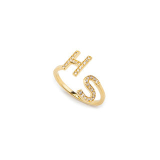 Gold Personalized Initial Ring