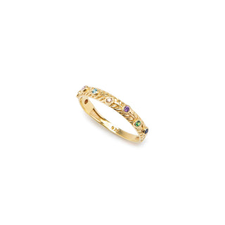 Personalized Loved Ones Birthstone Ring