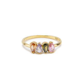 Pear Cut Birthstone Ring Family Jewelry