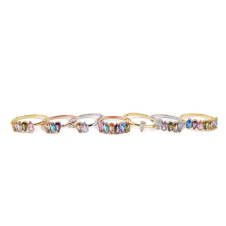 Pear Cut Birthstone Ring Family Jewelry
