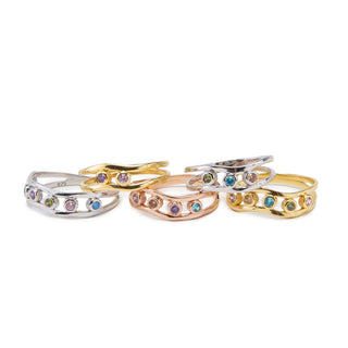 Multi Birthstone Family Ring - Custom Gold, Silver or Rose Gold
