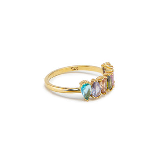 Pear Cut Birthstone Ring Family Jewelry