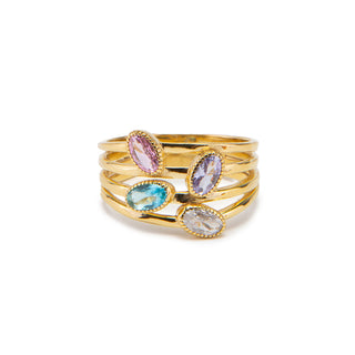 Custom Birthstone Family Ring Gold