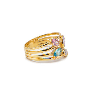 Custom Birthstone Family Ring Gold