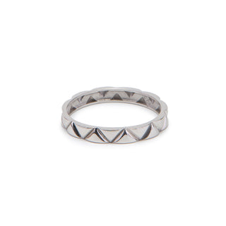 Pyramid Silver Wedding - Statement Band for Him