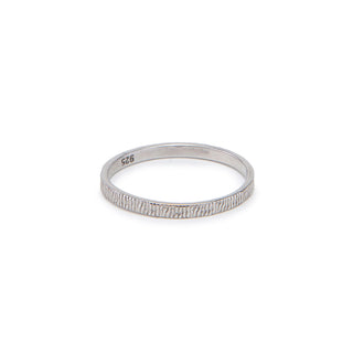 Textured Silver Band Ring - Minimal Wedding Band