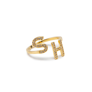 Gold Personalized Initial Ring
