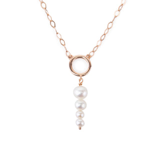 Pearl Drop Circle Necklace