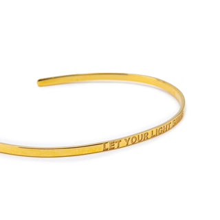 Inspirational Gold Cuff Bracelet - Stacking Affirmation Jewelry