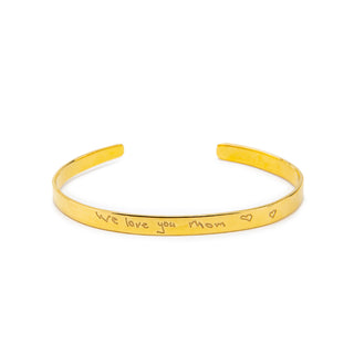 Actual Handwriting Cuff Bracelet - Custom Engraved Jewelry