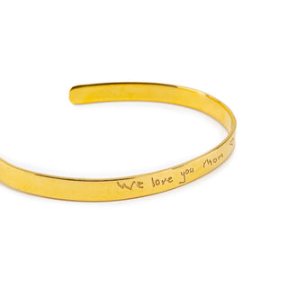 Actual Handwriting Cuff Bracelet - Custom Engraved Jewelry