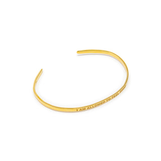 Inspirational Gold Cuff Bracelet - Stacking Affirmation Jewelry